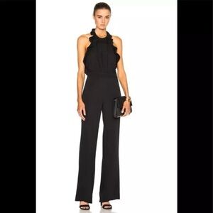 Diane Von Furstenberg Blithe Ruffle 100% Silk Jumpsuit Size 2 $594